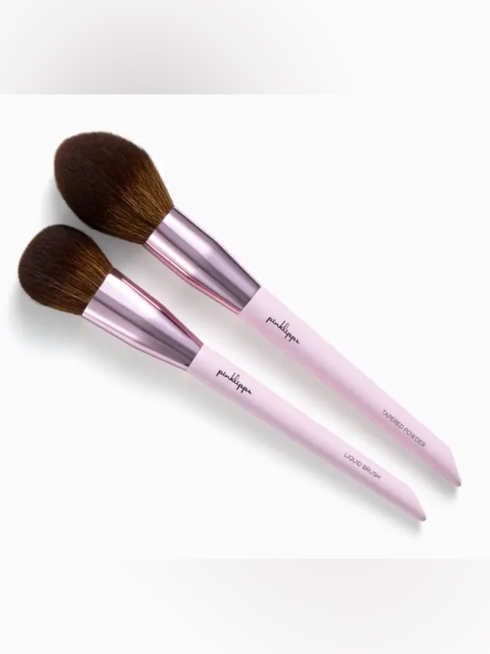 PINKLIPPS Cosmetics | Makeup Brush Set | Pink Powder & Liquid Makeup